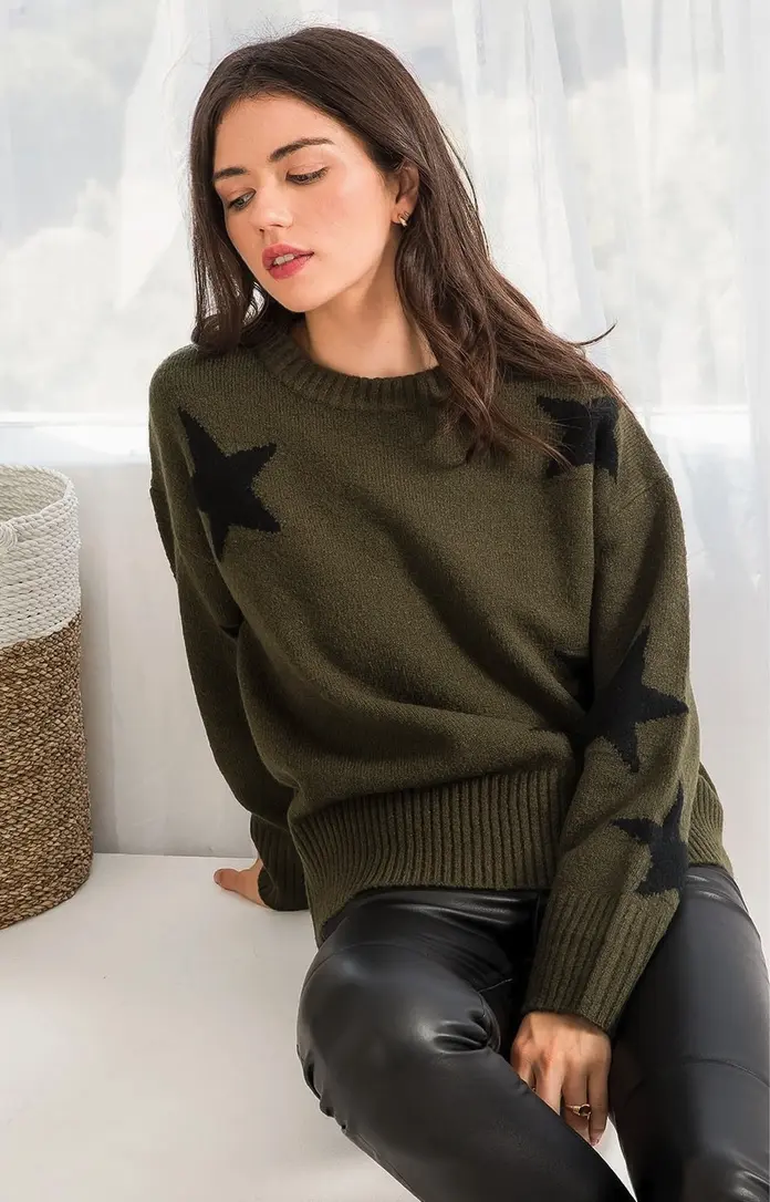 Stargazer Sweater - Olive & Black RIDE OR DIE EQUESTRIAN SHOP