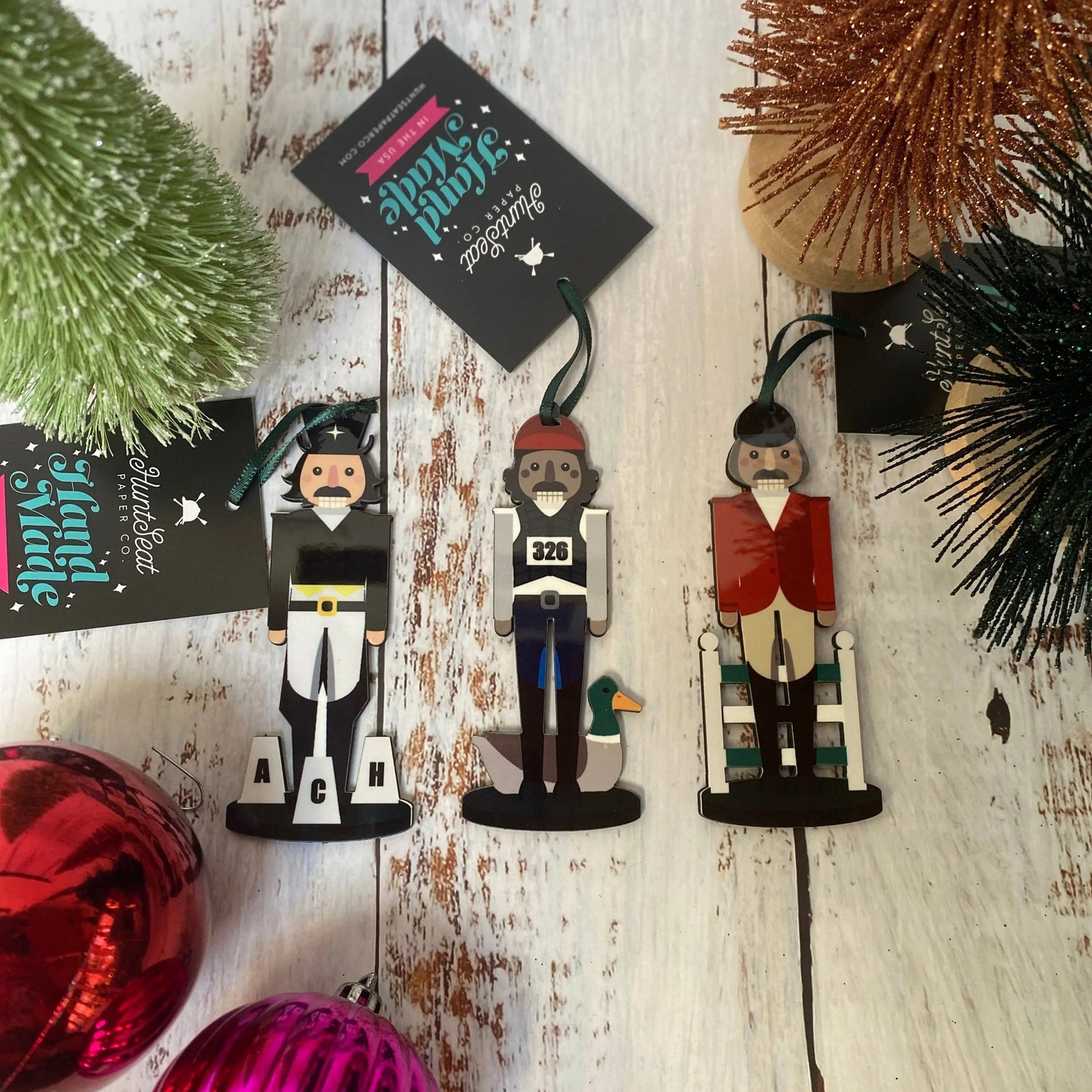 Three Wise Men  Equestrian Nutcracker Ornaments - set of all three Hunt Seat Paper Co.