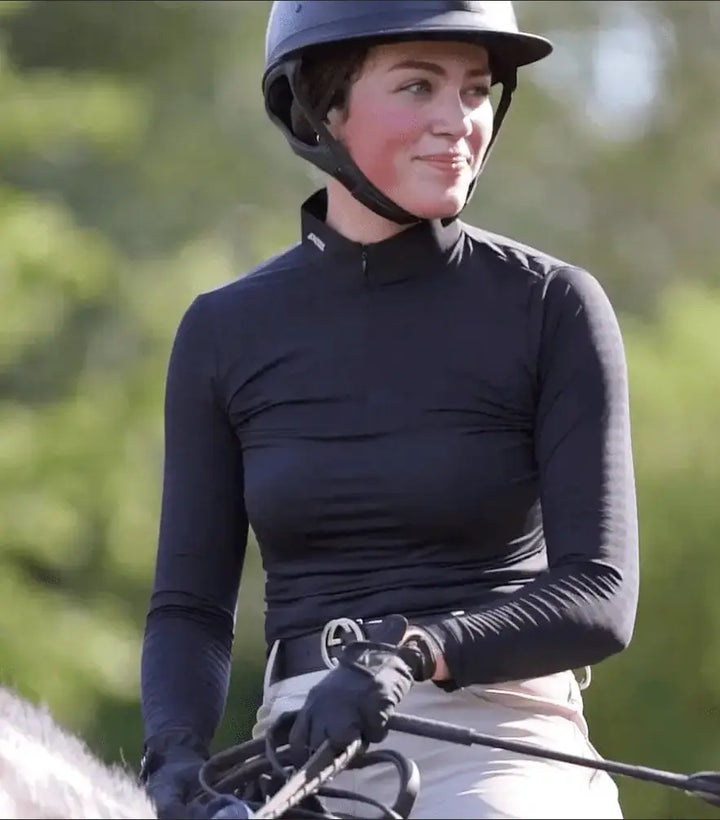 Ultra Breathable Long Sleeve Shirt - Black, White  UPF 50 Armateq