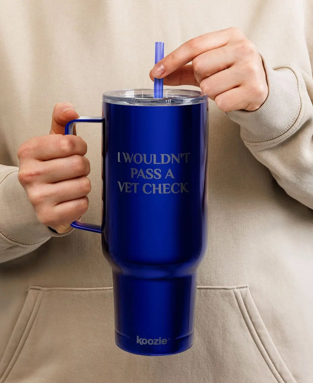 Wouldn't Pass a Vet Check - 40z. Insulated Stainless Steel Tumbler with lid un.sus.tain.a.ble apparel