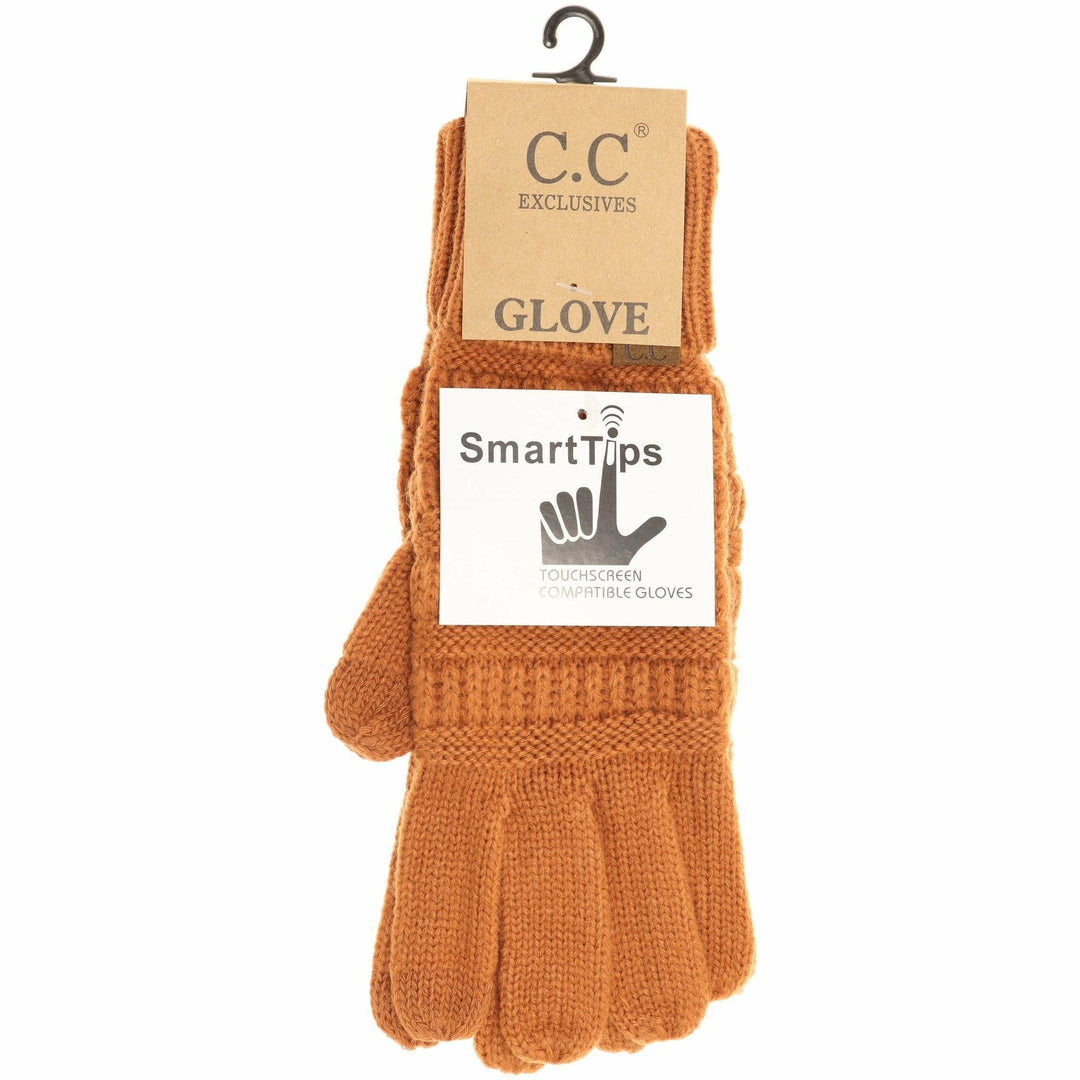 Solid Cable Knit CC Gloves