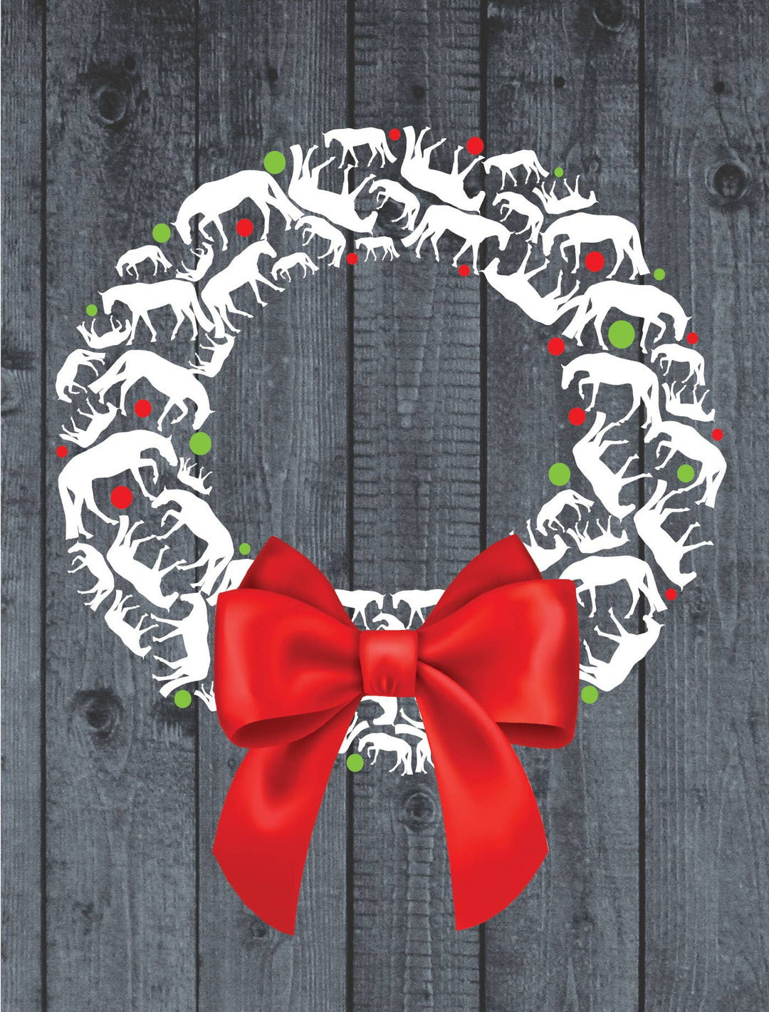 Horse Christmas Single Card: Wreath Made of Horses