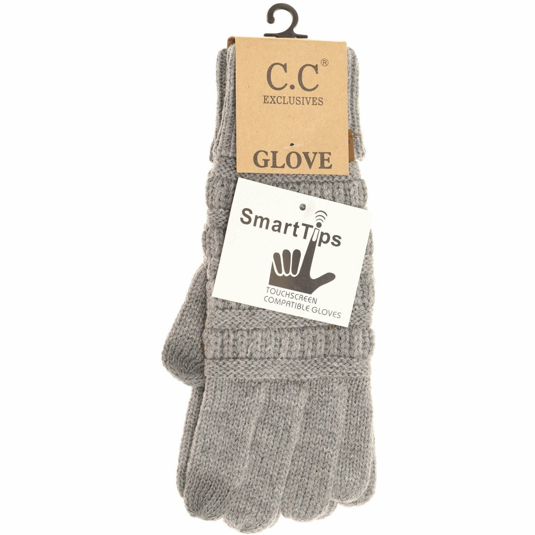 Solid Cable Knit CC Gloves