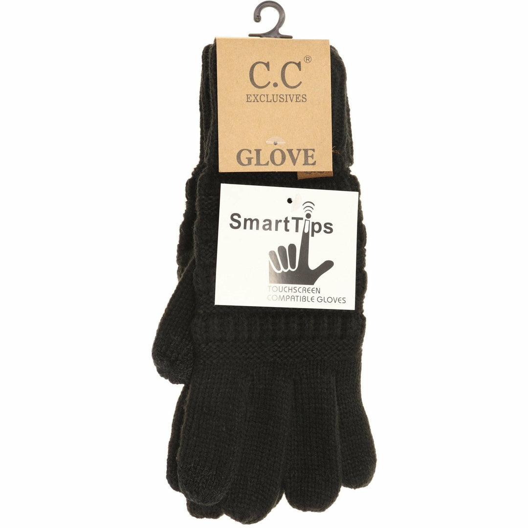 Solid Cable Knit CC Gloves