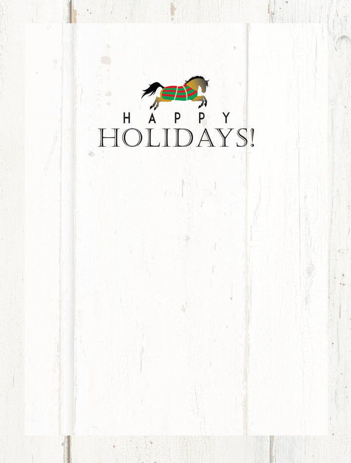 Horse Boxed Christmas Cards: Wreath of Blanketed Horses (set of 8)