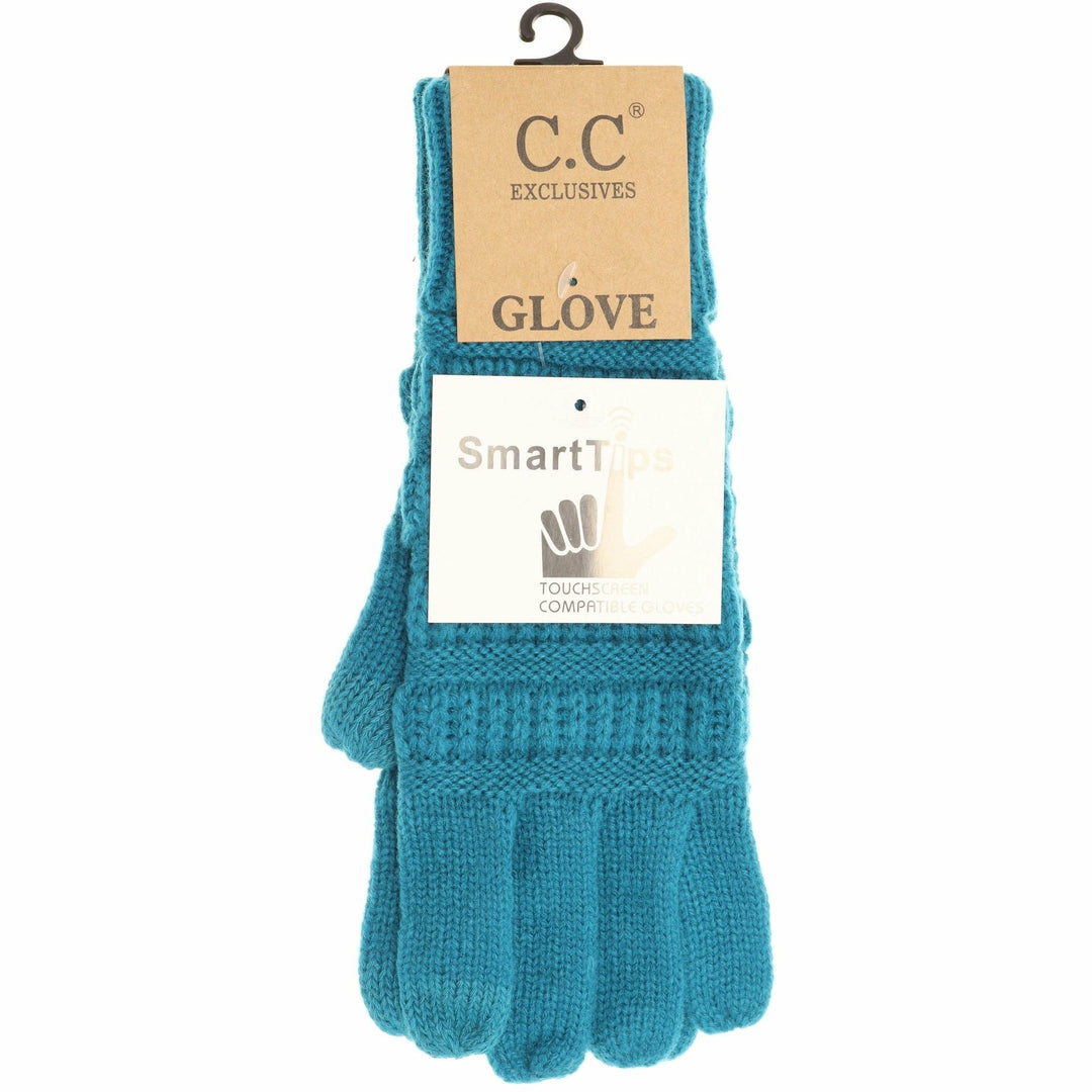 Solid Cable Knit CC Gloves