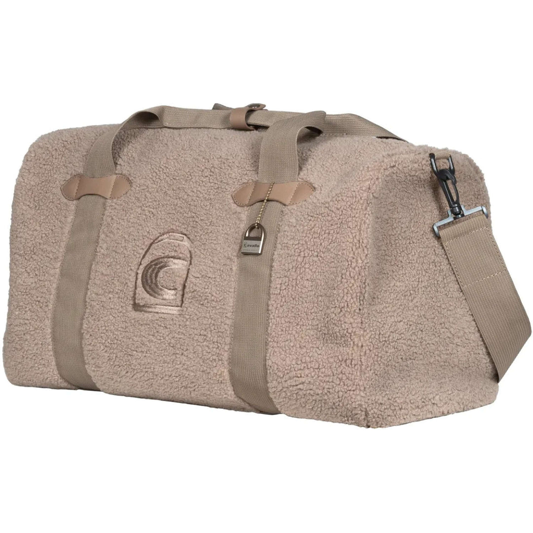 Cavallo Cavallurei teddy fleece weekender bag in Peanut