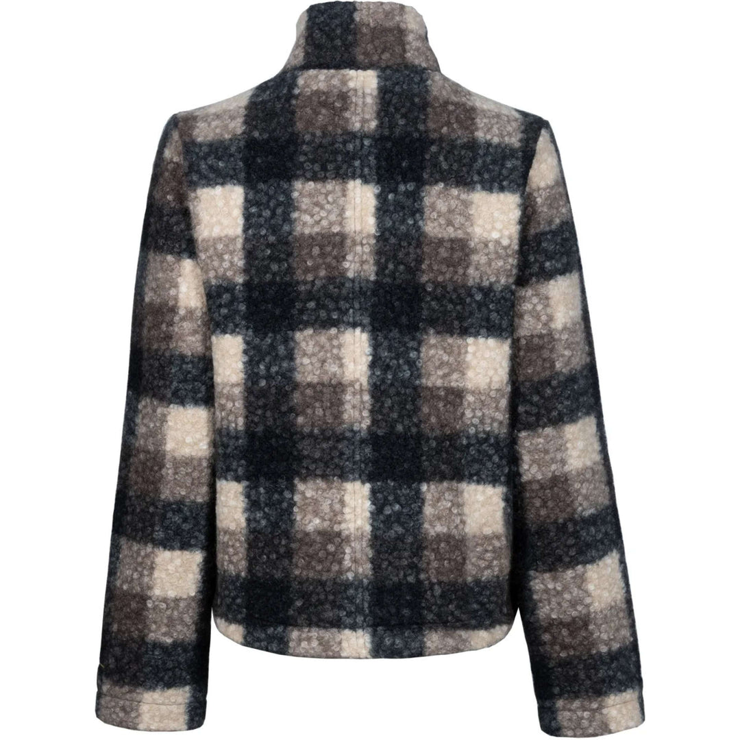 Cavallo Cavallumea teddy jacket in Peanut Check, back