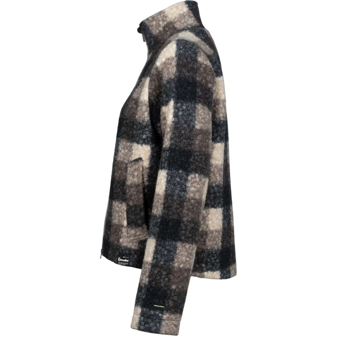 Cavallo Cavallumea teddy jacket in Peanut Check, side