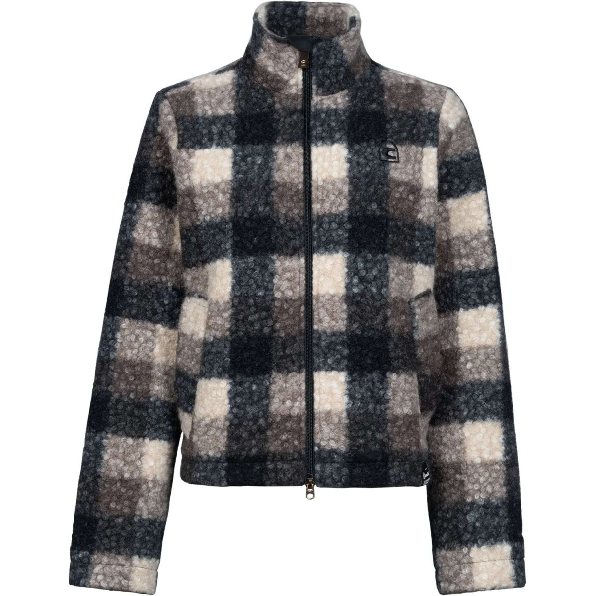 Cavallo Cavallumea teddy jacket in Peanut Check, front