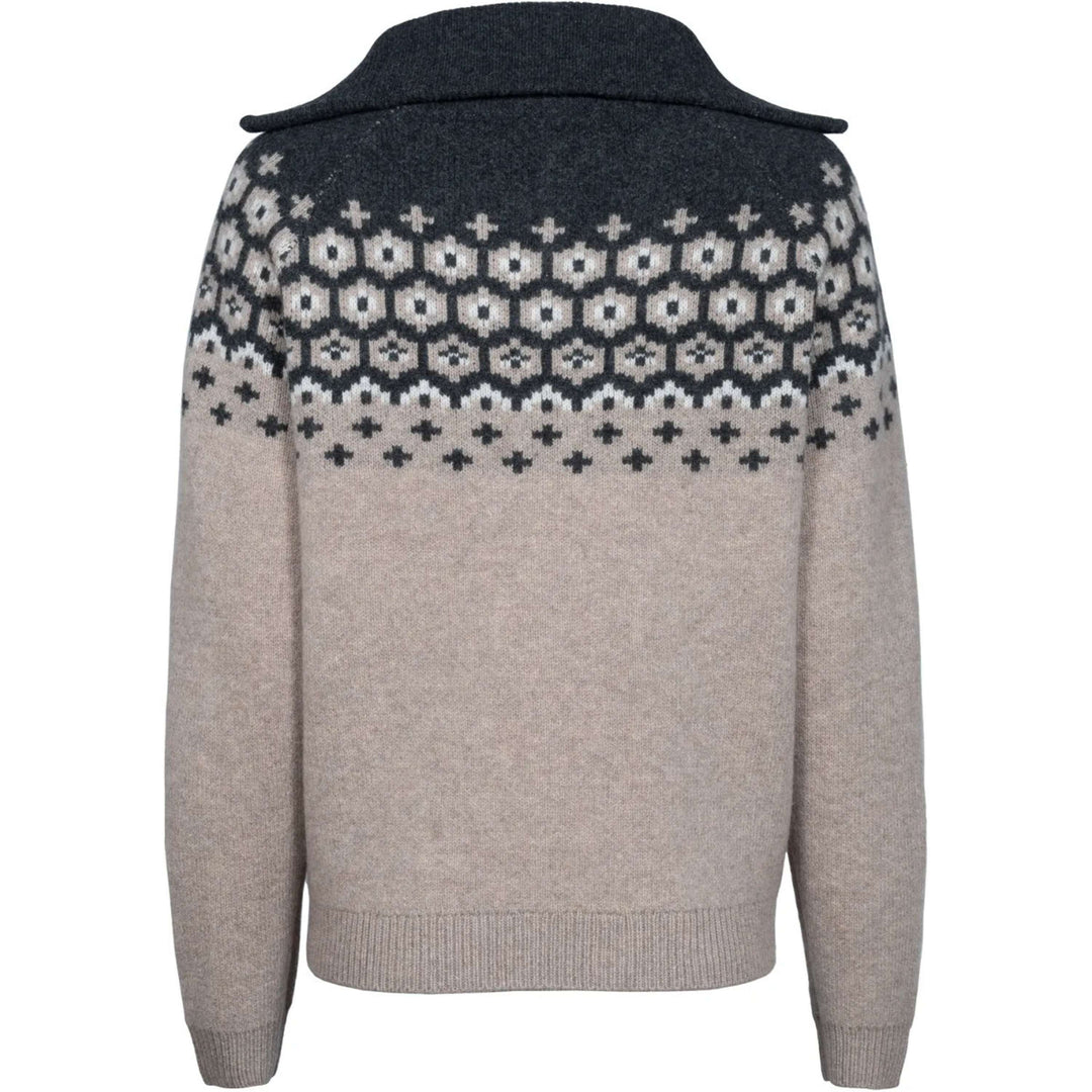 Cavallo Cavalleara wool half-zip sweater in Peanut, back