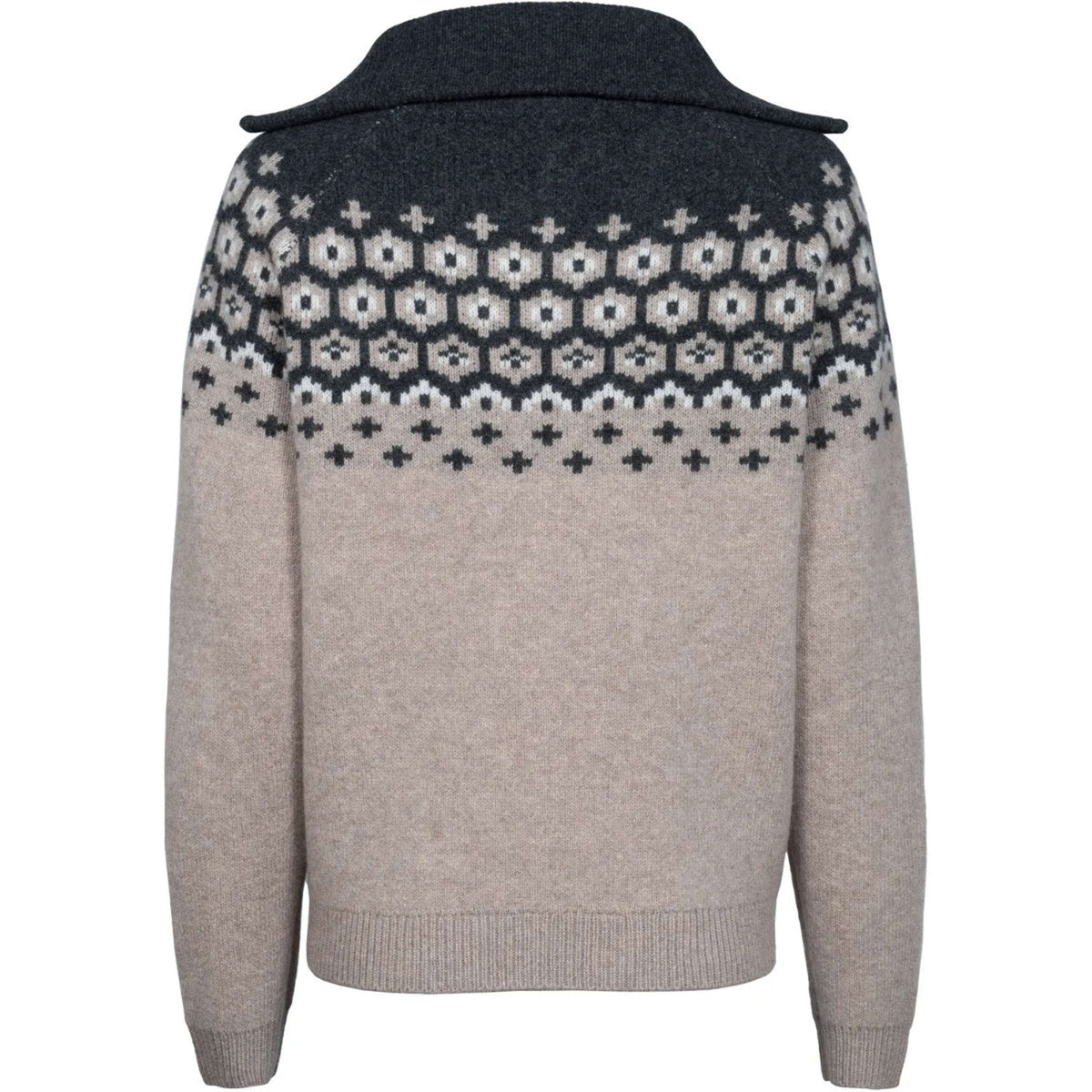 Cavallo Cavalleara wool half-zip sweater in Peanut, back