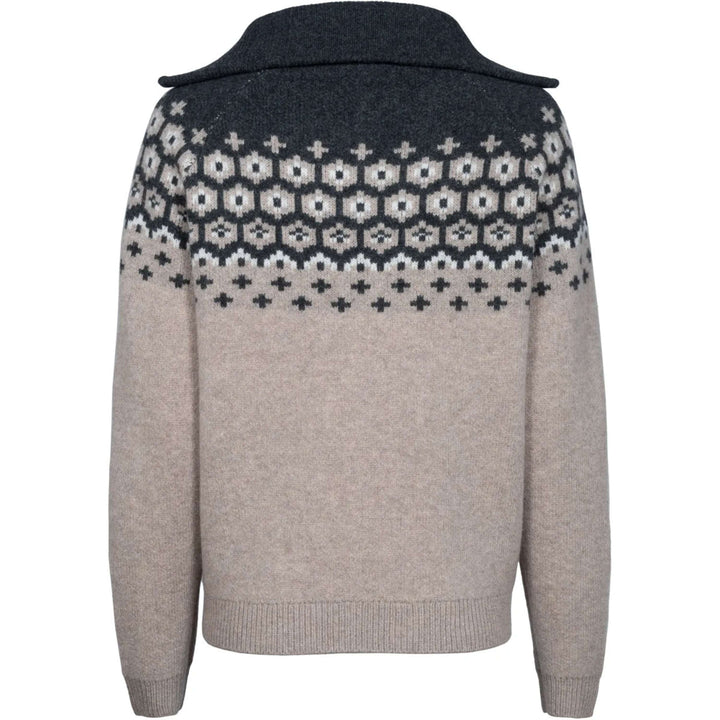 Cavallo Cavalleara wool half-zip sweater in Peanut, back