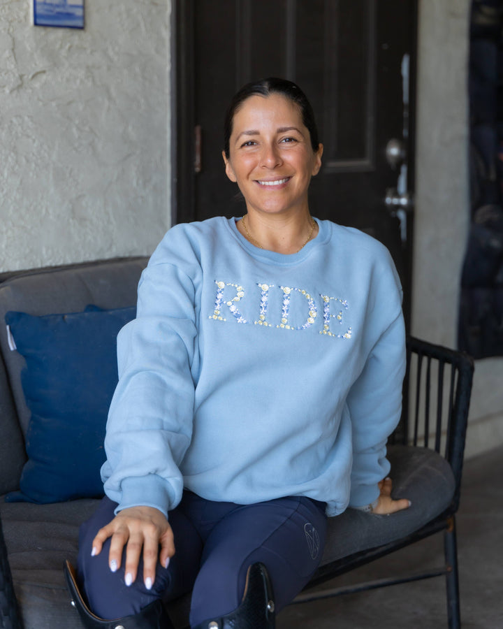 RIDE - Sky Blue Equestrian Sweatshirt