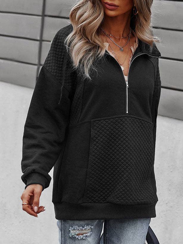 Sofia Quilted Deep Zip Pullover