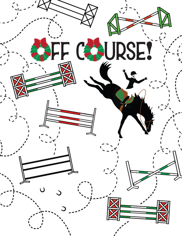 Horse Christmas Single Card: Off Course But On Course for the Holiday