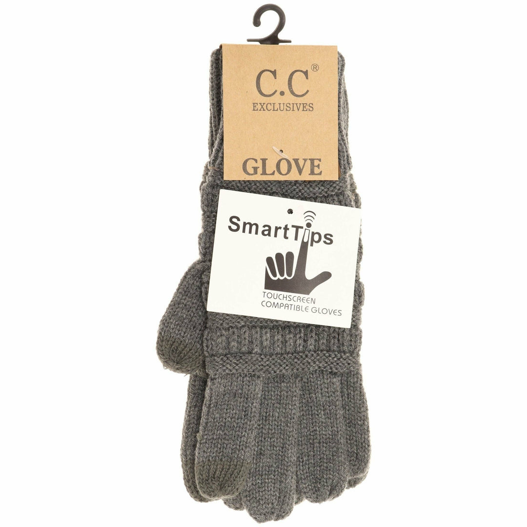 Solid Cable Knit CC Gloves