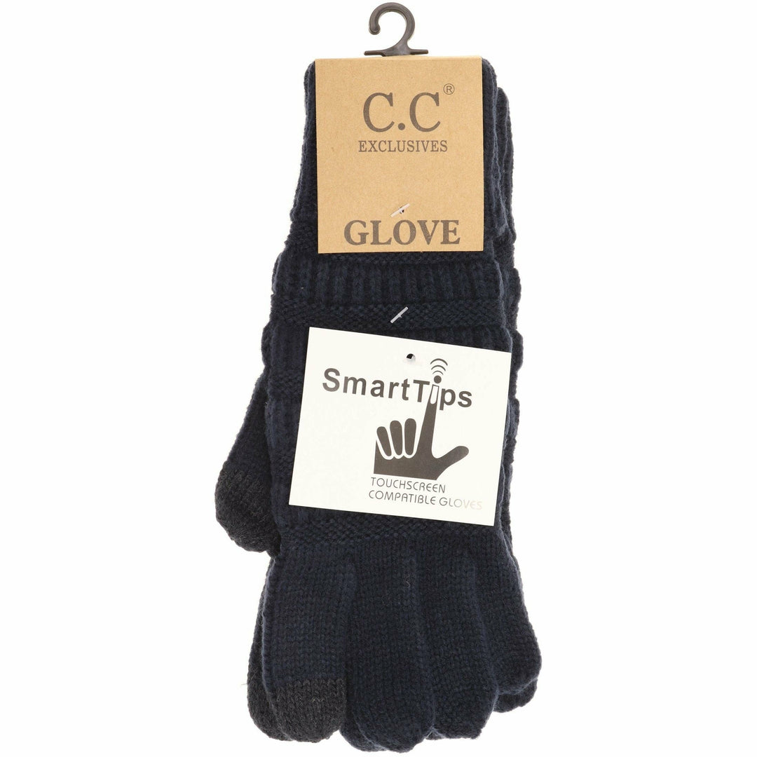 Solid Cable Knit CC Gloves