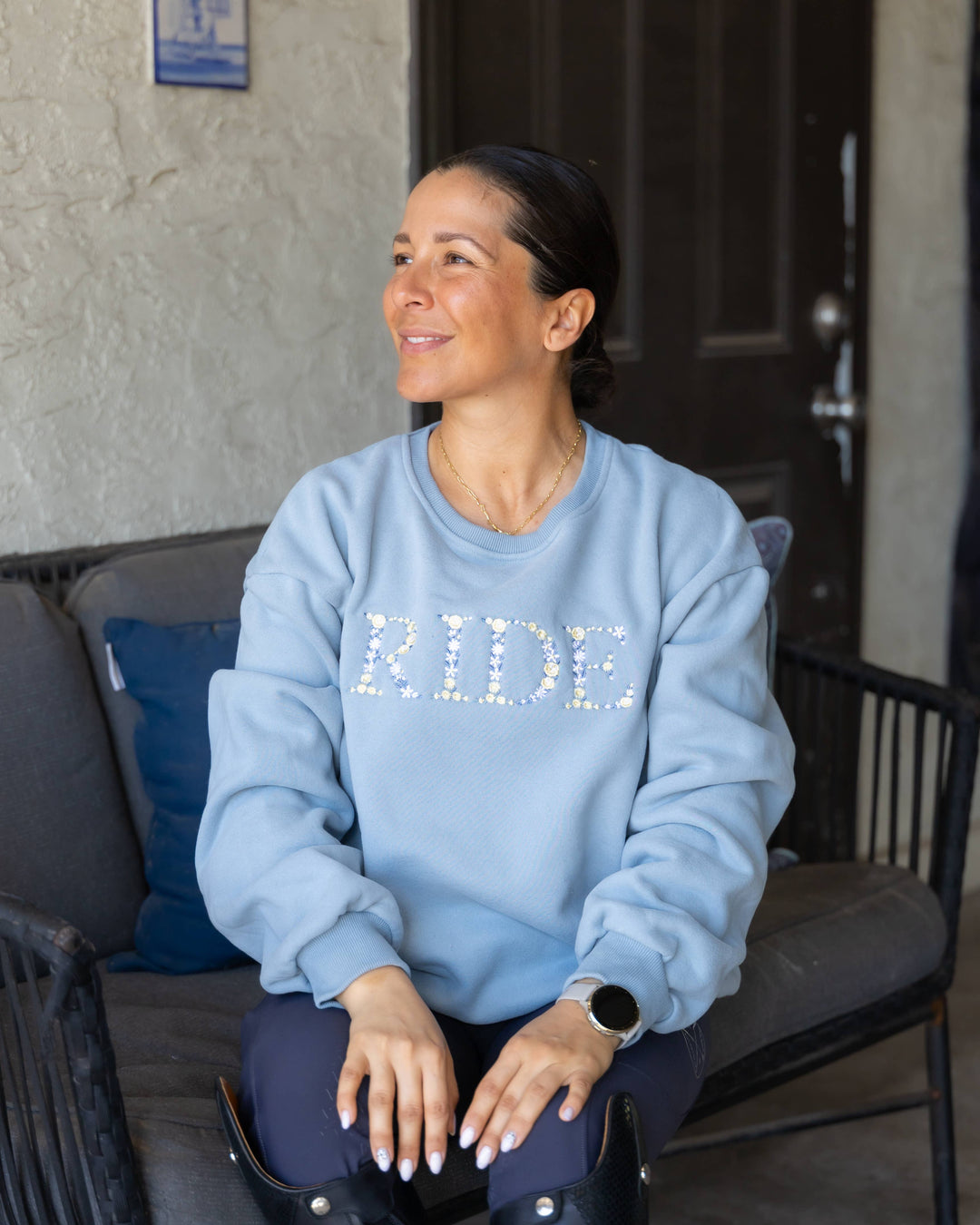RIDE - Sky Blue Equestrian Sweatshirt