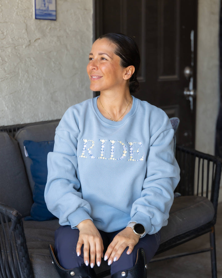 RIDE - Sky Blue Equestrian Sweatshirt