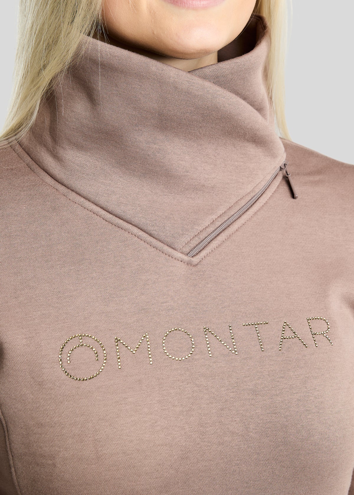 Montar MoNaja High Collar with Golden Quartz Crystals#color_nougat-brown