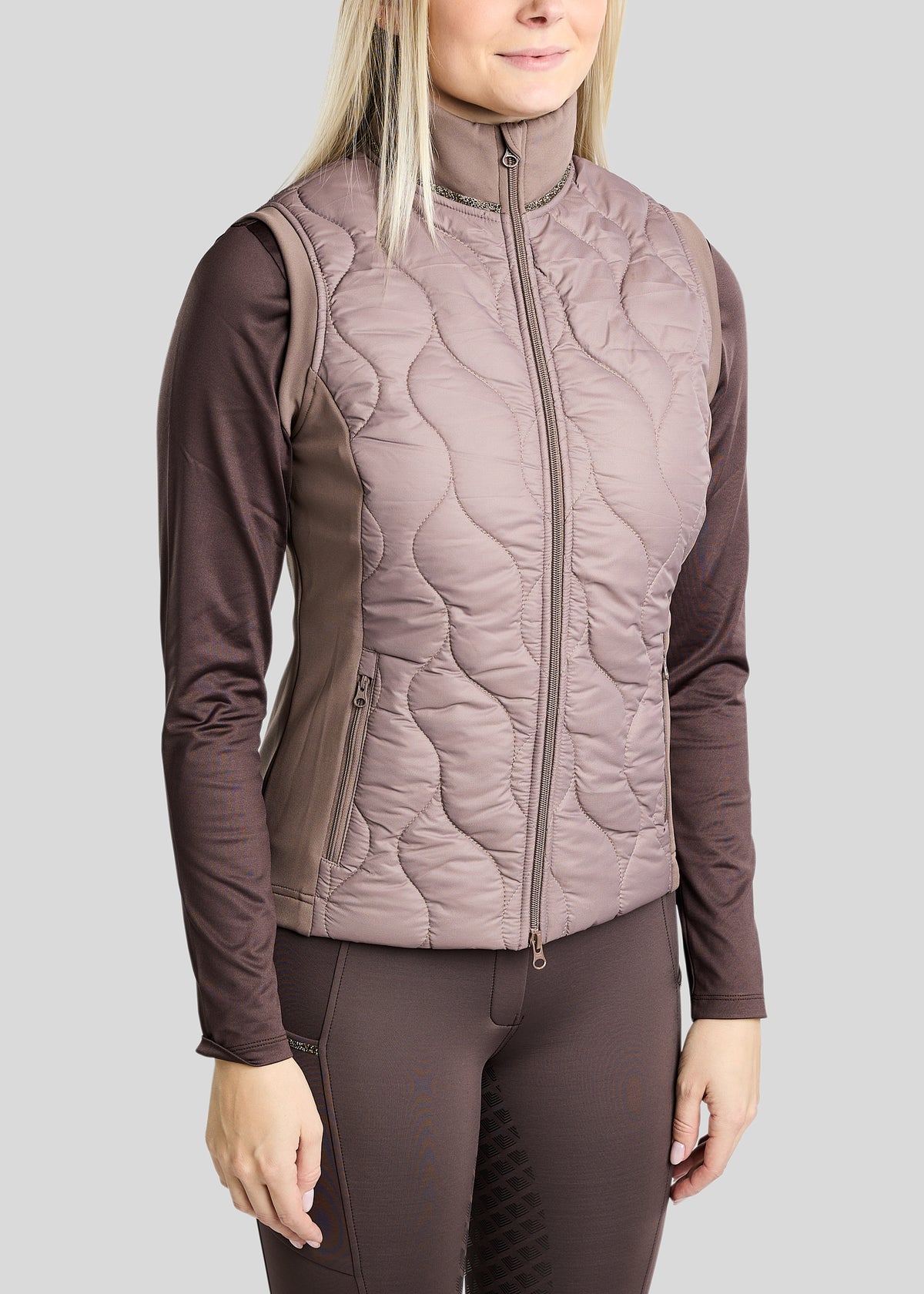 Montar MoVeronica Hybrid Vest with Golden Quartz Crystals#color_nougat-brown